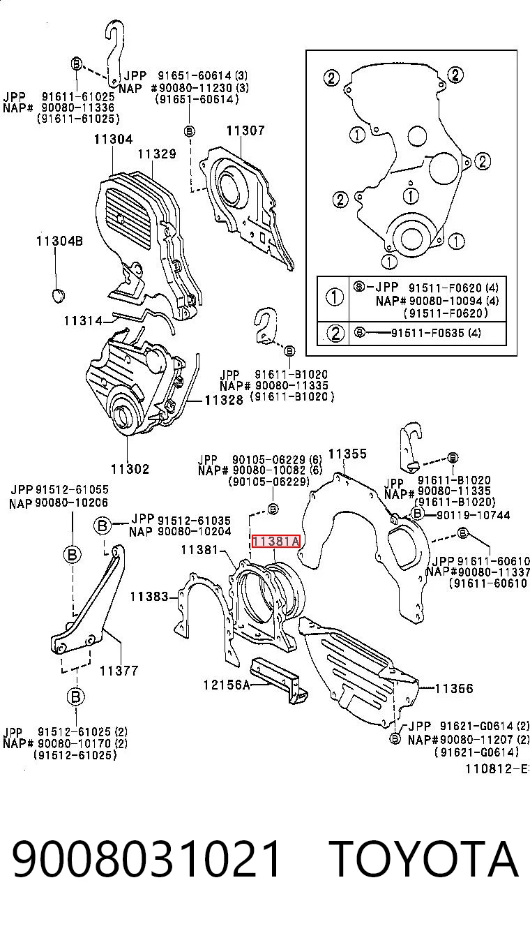 9008031021 Toyota Сальник коленвала корінний