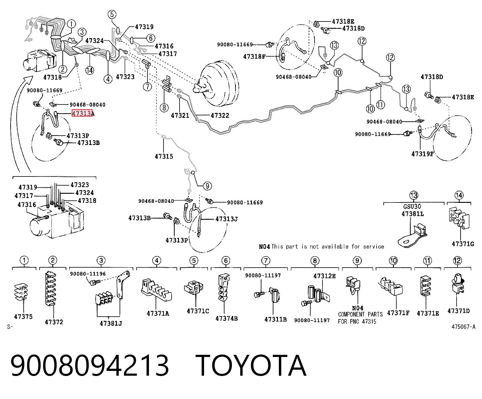 9008094213 Toyota Гальмівний шланг