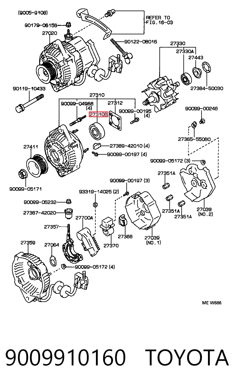 Купити 9006810015 Toyota Підшипник генератора