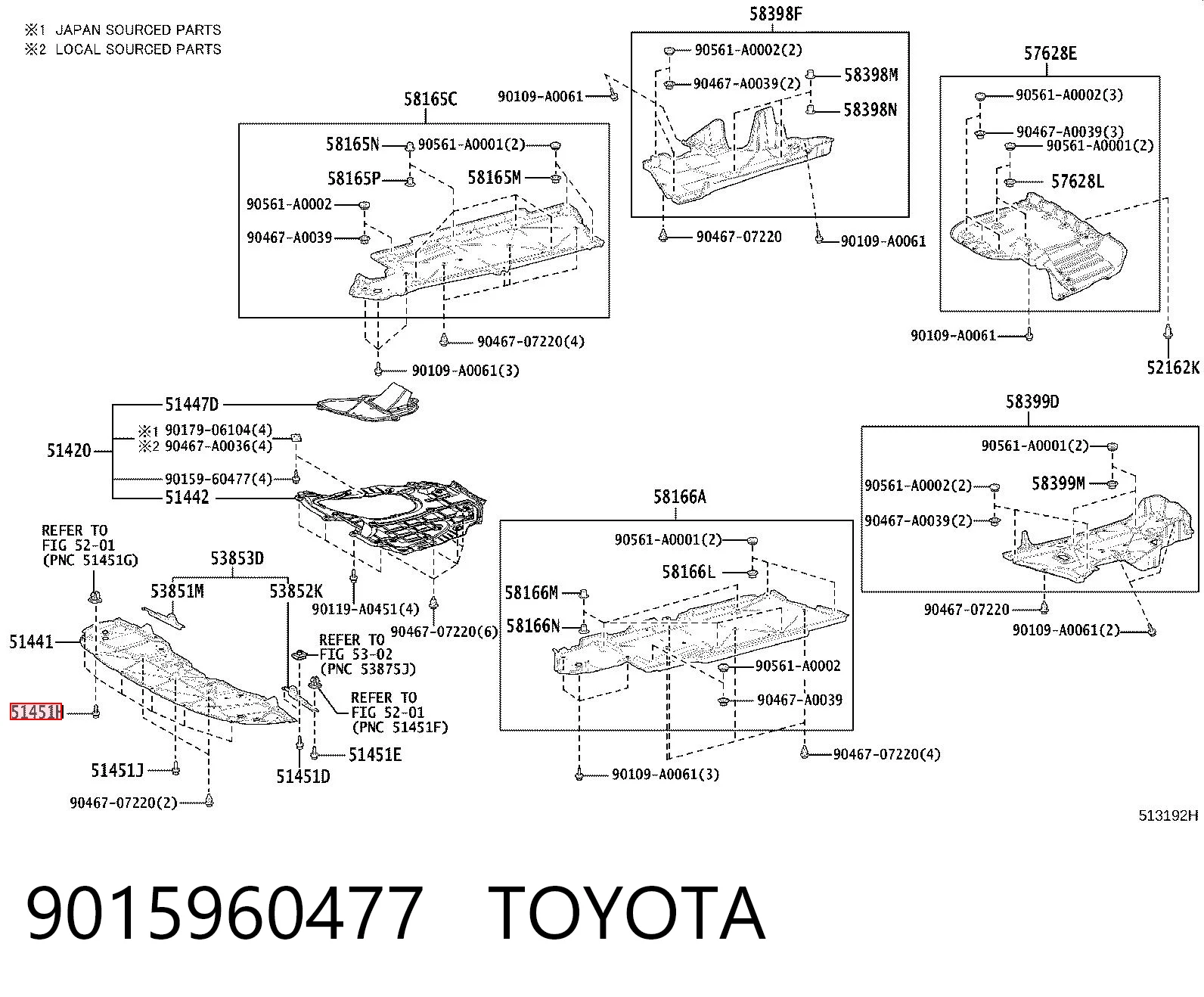 9015960477 Toyota Пістон (кліп) кріплення підкрилки переднього крила