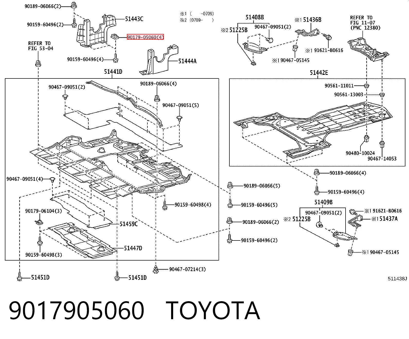 9017905060 Toyota Пістон-кліп кріплення бризковика
