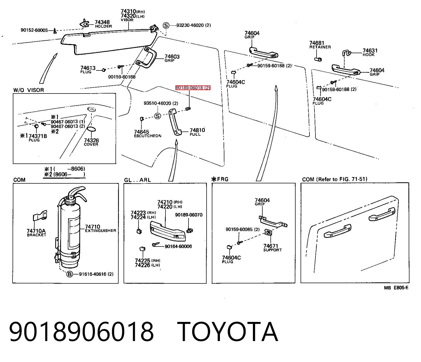 9018906018 Toyota Пістон (кліп) кріплення підкрилки переднього крила