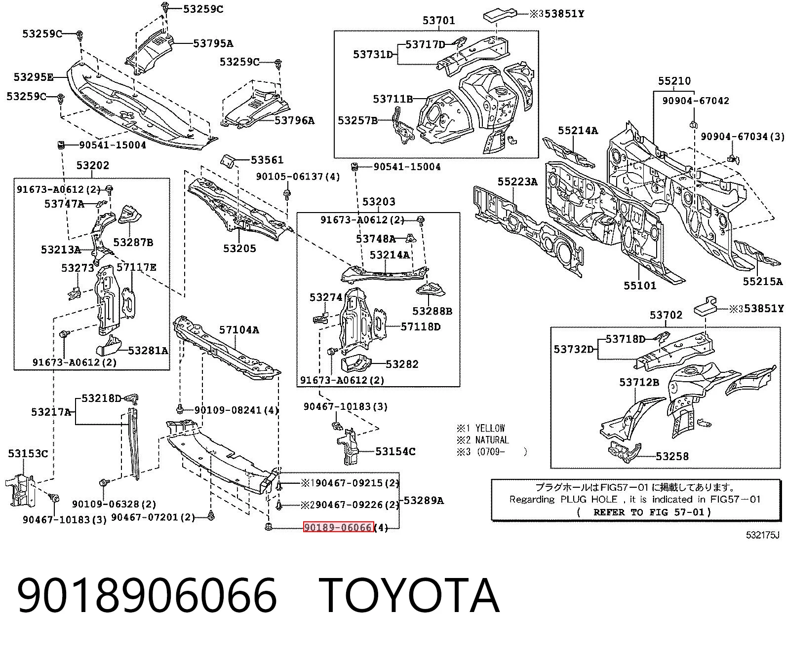 9018906066 Toyota Пістон (кліп) кріплення підкрилки переднього крила