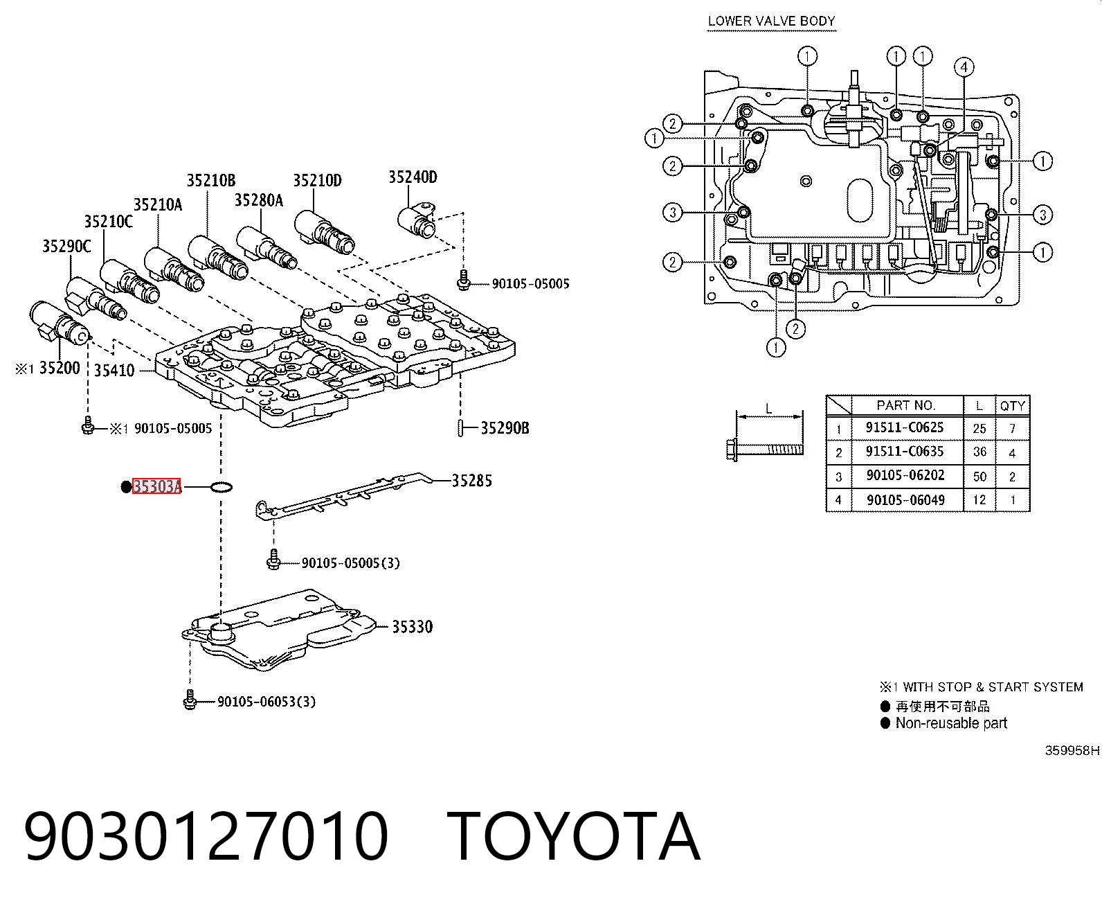 9030127010 Toyota Кільце ущільнювача фільтра АКПП