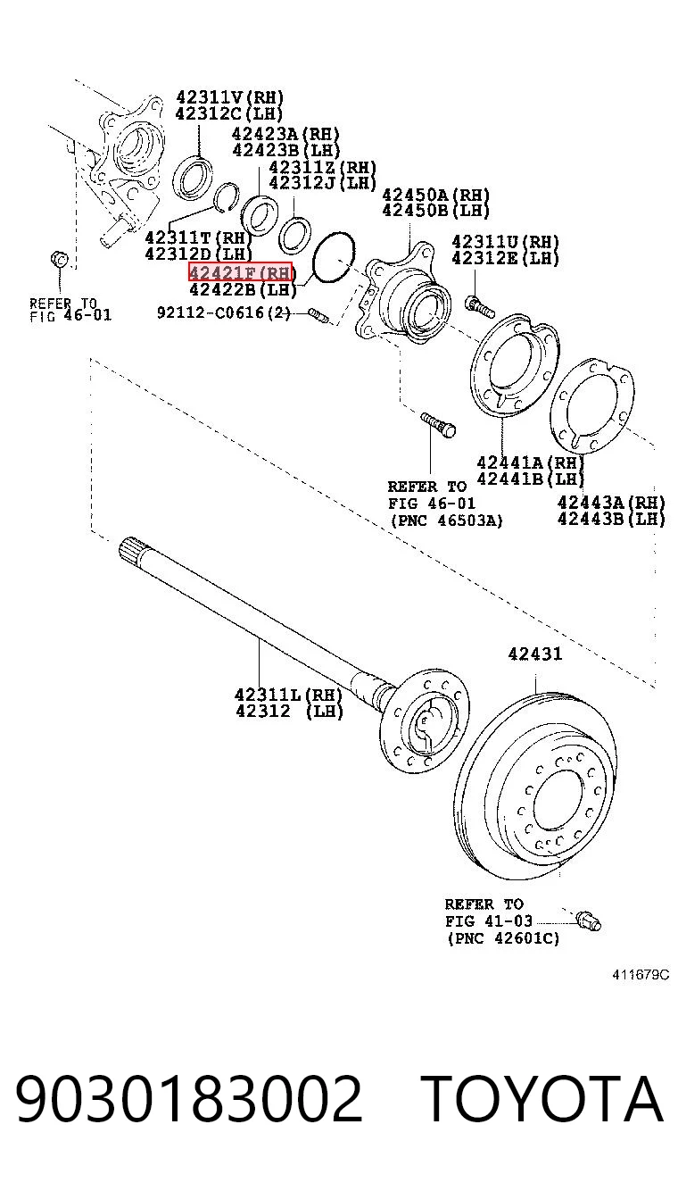 9030183002 Toyota Кільце маточини
