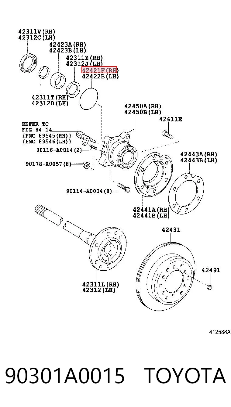 90301A0015 Toyota Сальник задньої маточини, внутрішній