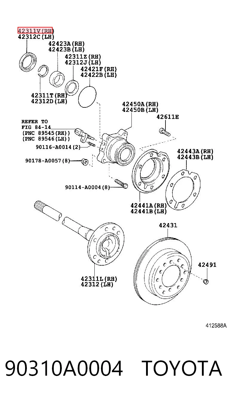 90310A0004 Toyota Сальник піввісі заднього моста