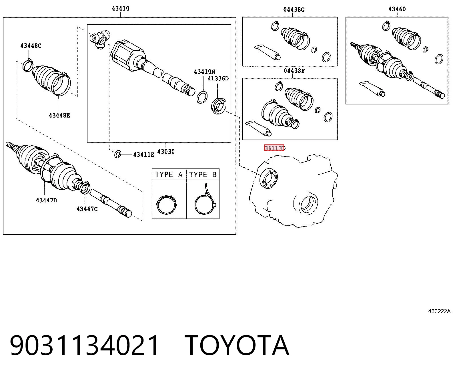 9031134021 Toyota Сальник роздавальної коробки, передній, вихідний