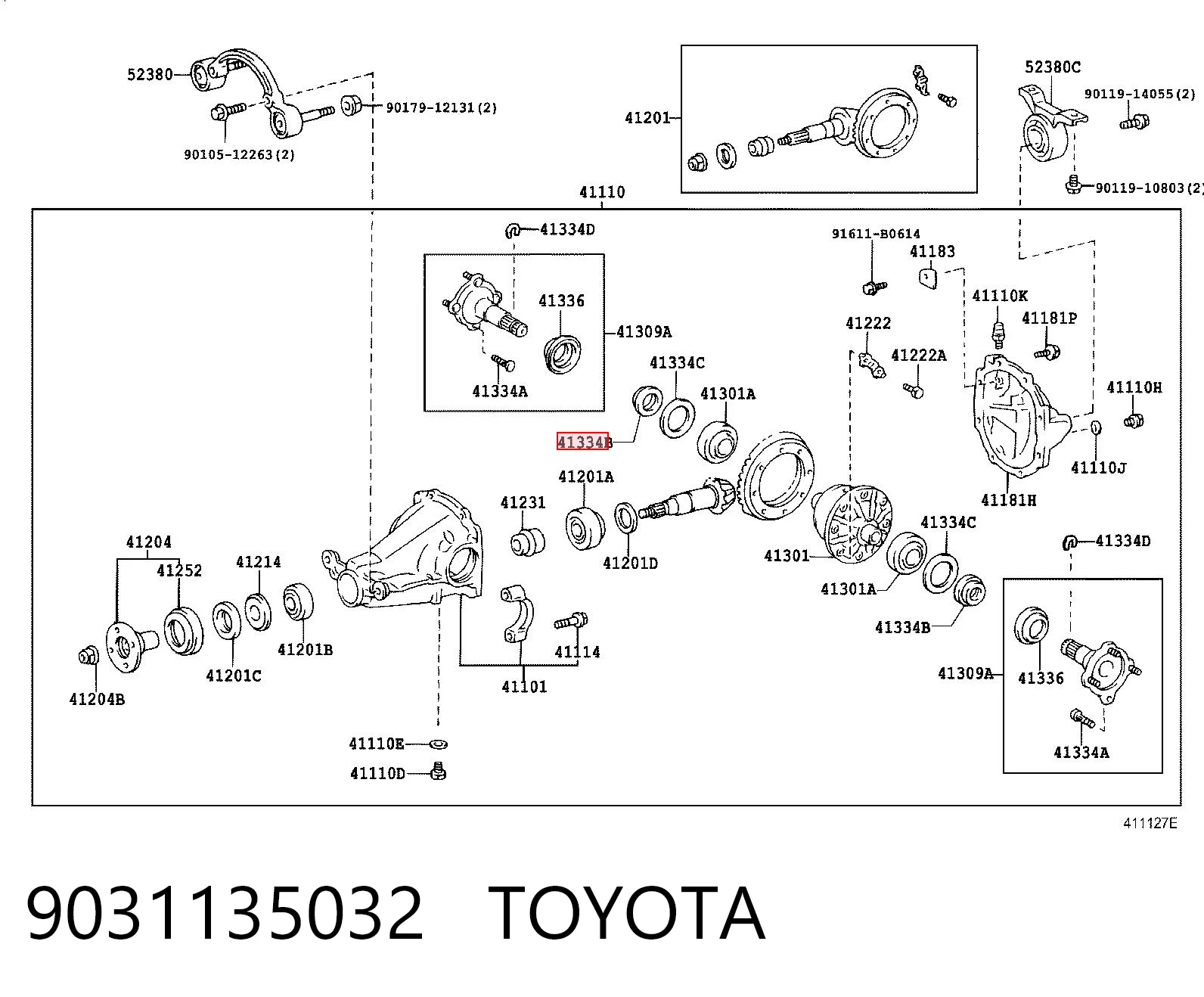 9031135032 Toyota Сальник піввісі заднього моста, зовнішній
