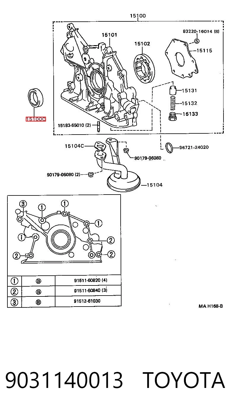 Сальник колінчастого валу на Toyota Camry V V30