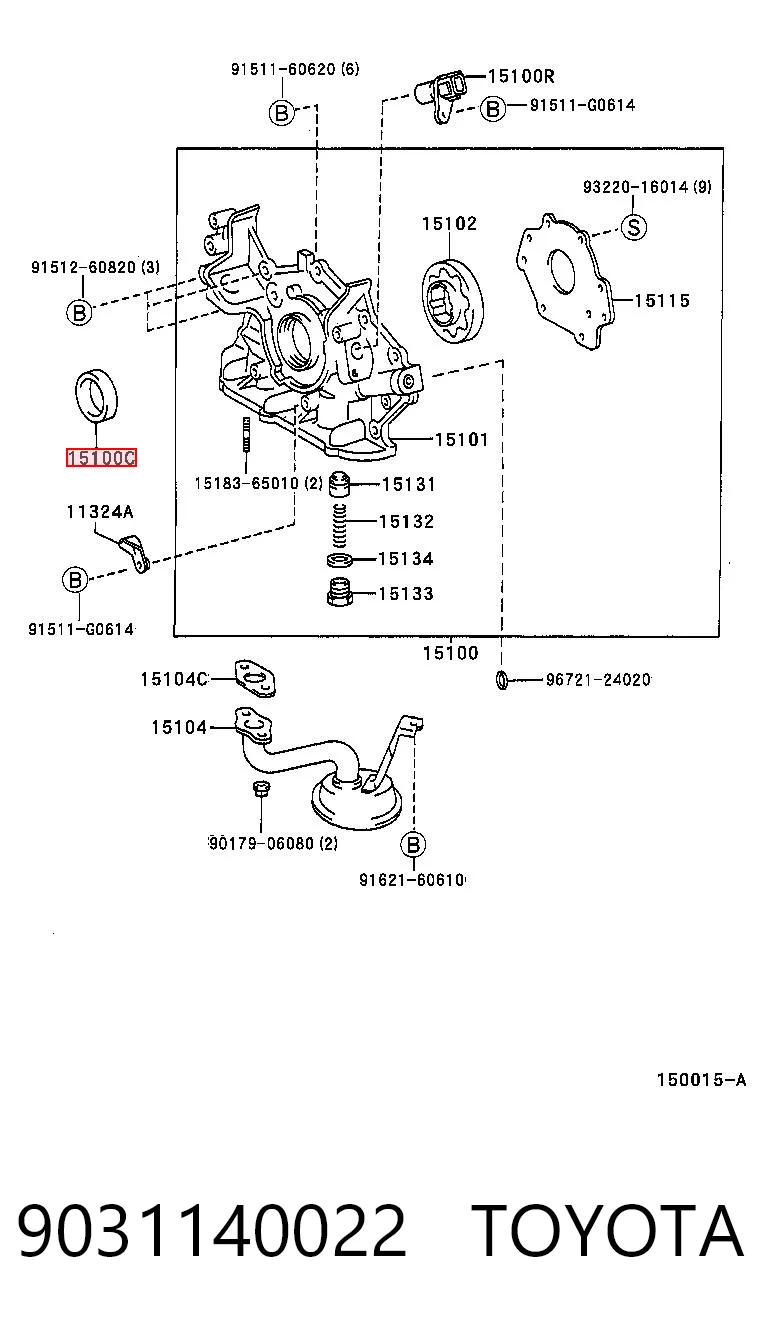 Сальник коленвала двигуна, передній Toyota Camry V седан (V30) (2001 - 2006) ціна, від 5.50 USD
