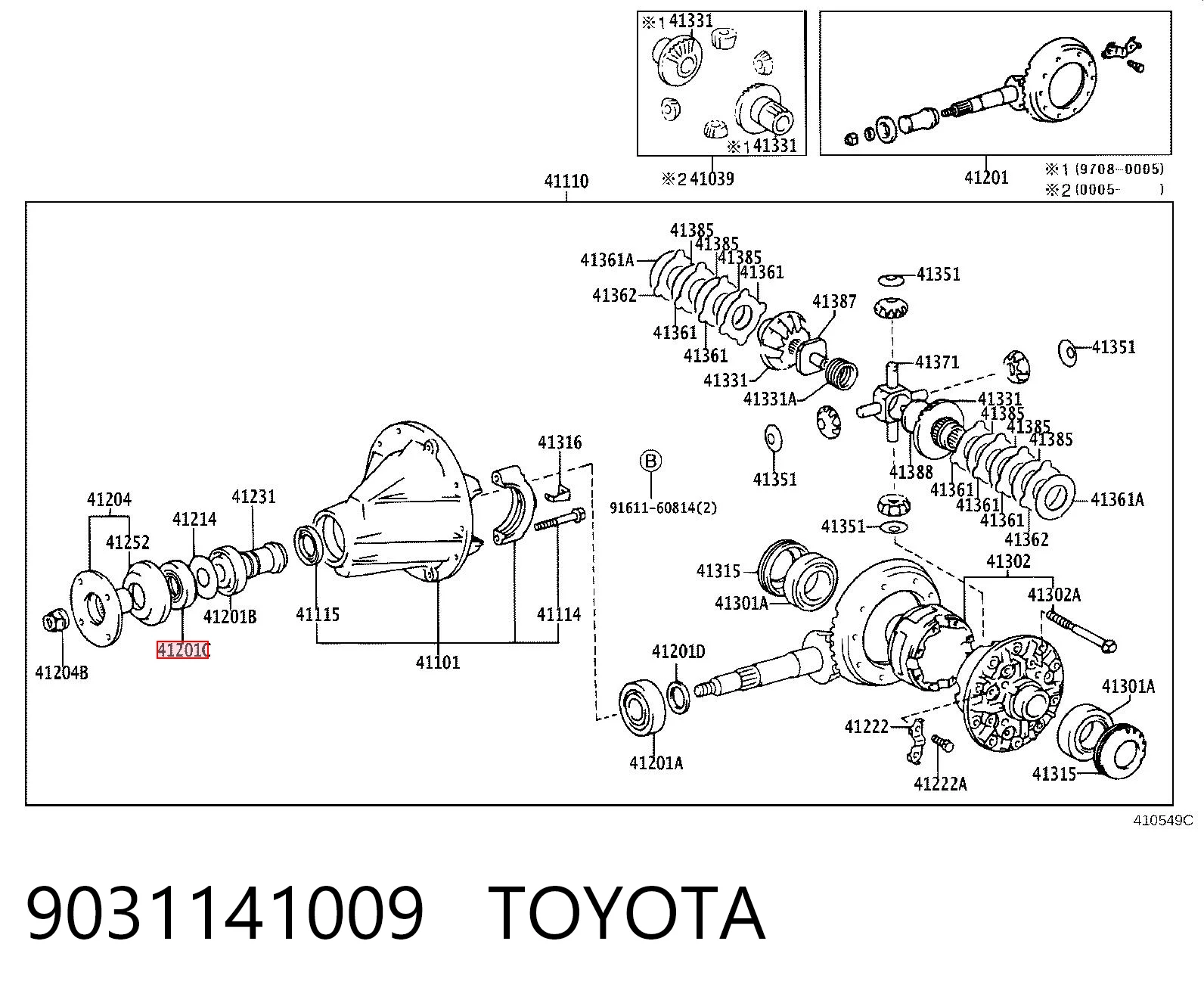 9031141009 Toyota Сальник хвостовика редуктора переднього моста