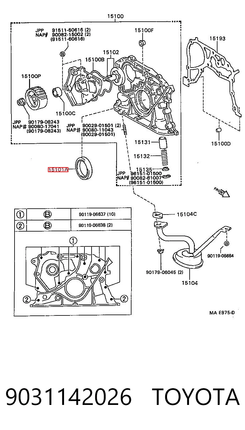  Сальник коленвалу Toyota Camry 6