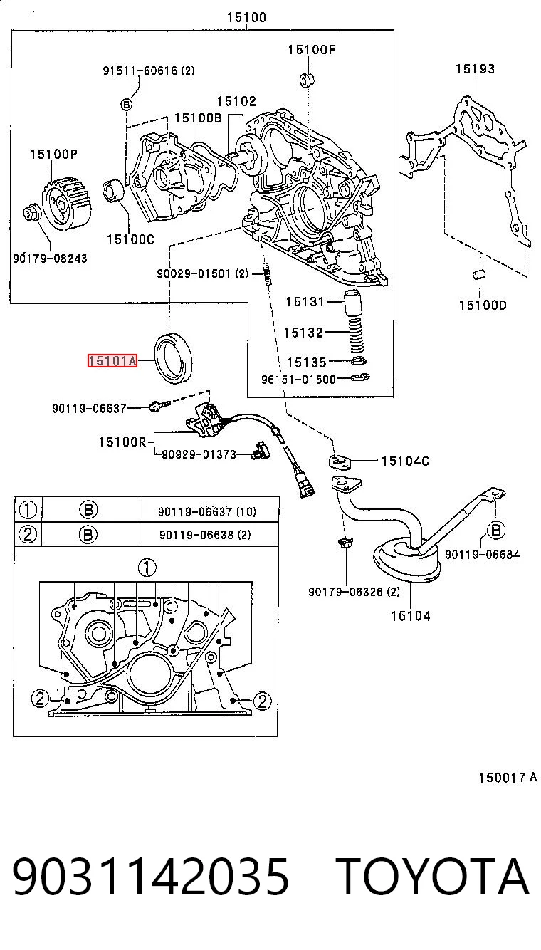 Купити Сальник коленвалу Toyota Camry VI V40