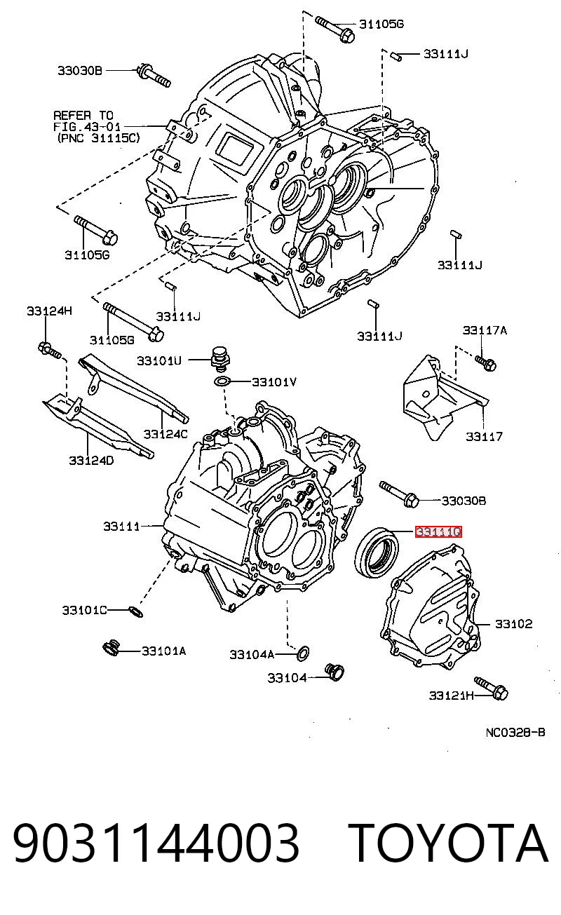 9031144003 Toyota Сальник півосі переднього моста, лівої