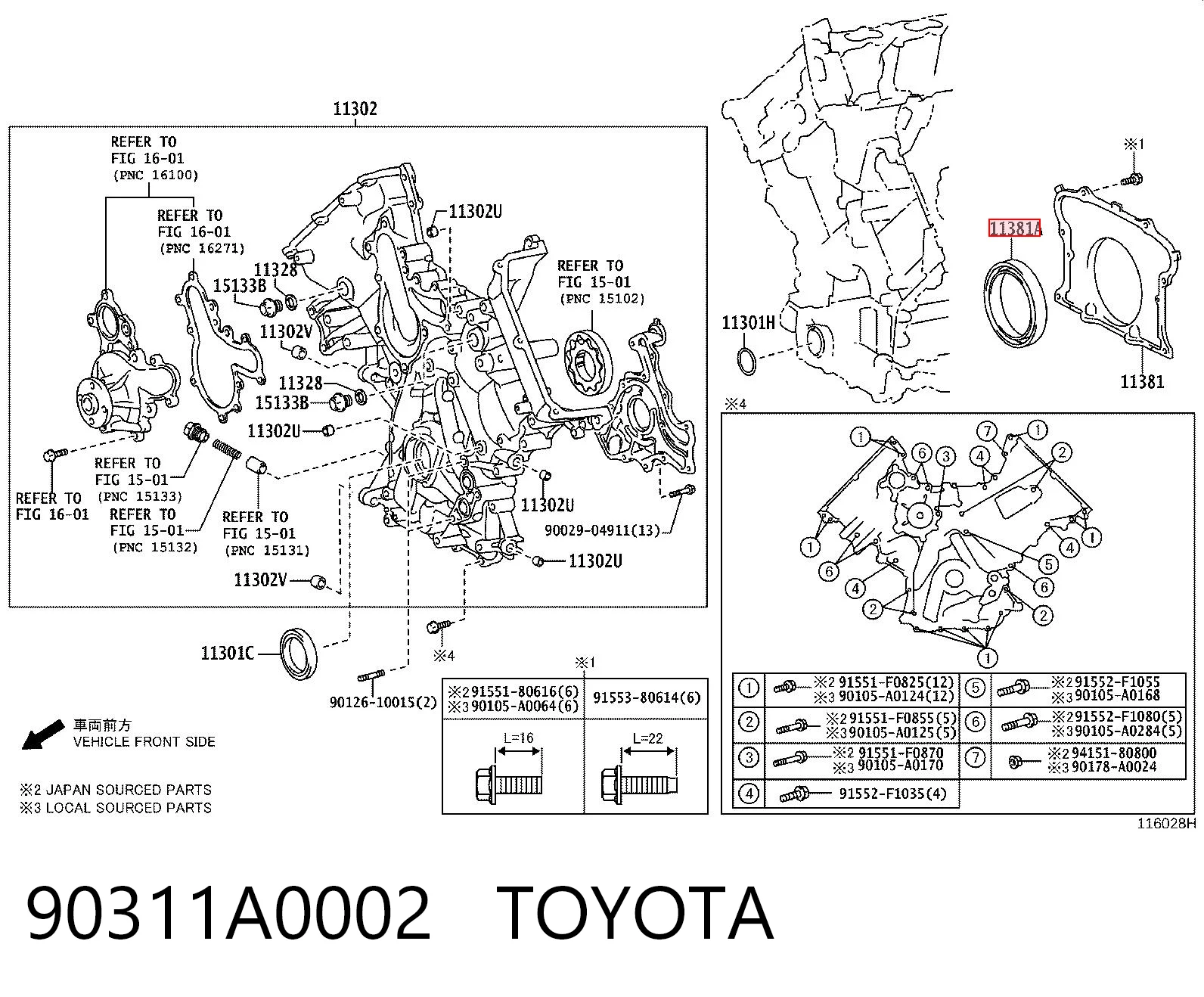 90311A0002 Toyota Сальник коленвала корінний