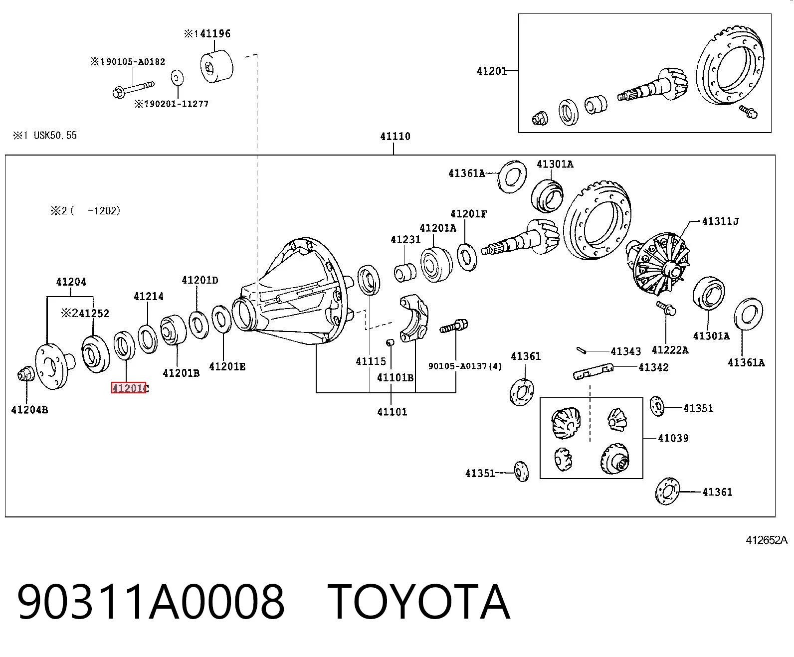90311A0008 Toyota Сальник хвостовика редуктора заднього моста