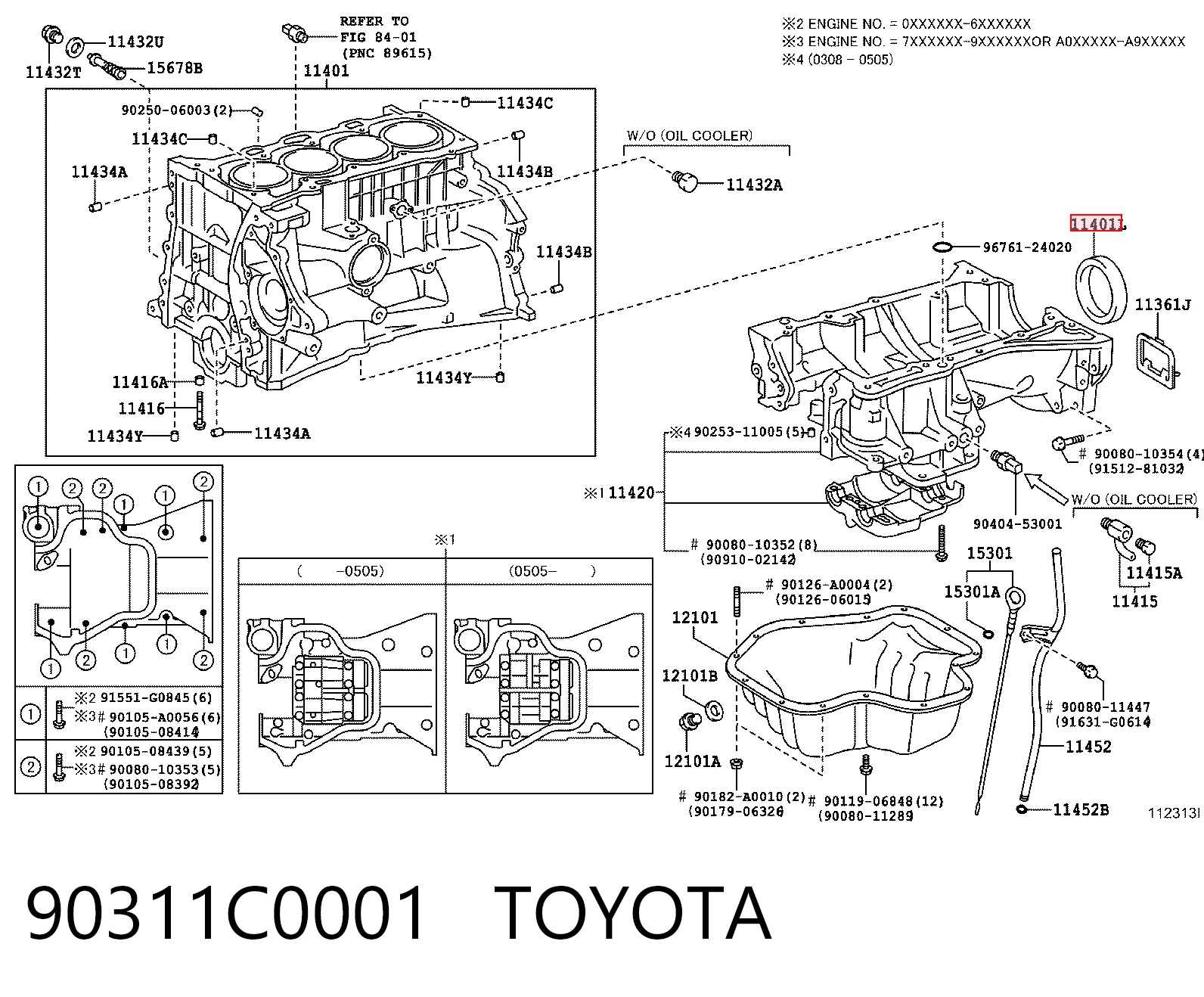 Сальник коленвала корінний на Toyota Camry VI V40