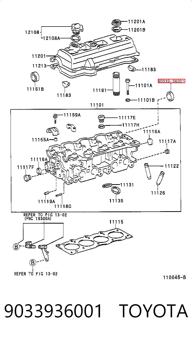 9033936001 Toyota Заглушка головки блока