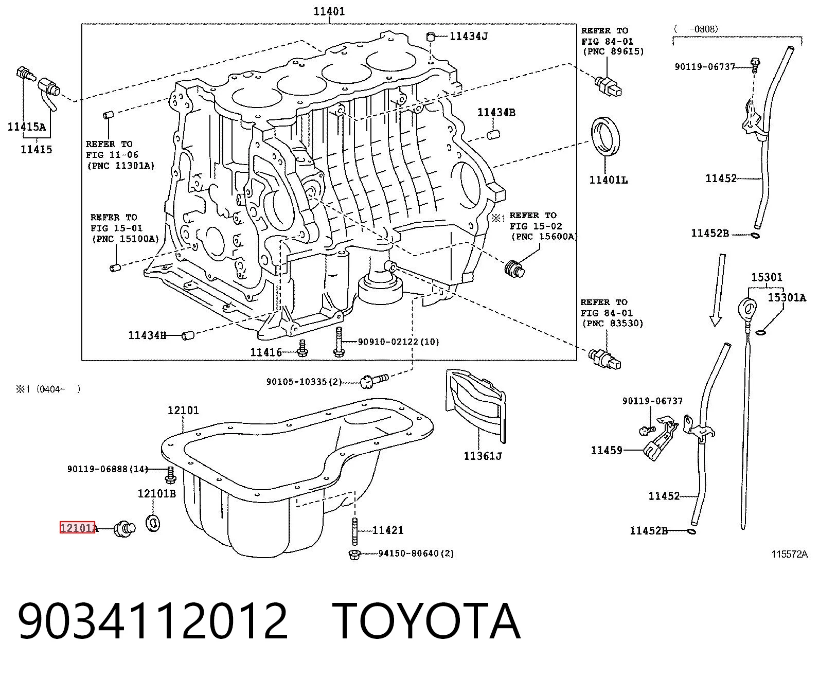 9034112012 Toyota Пробка піддона двигуна