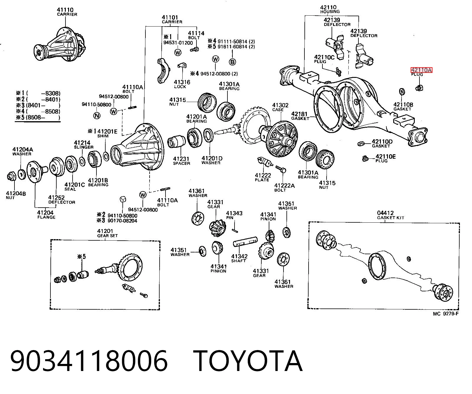 9034118006 Toyota Пробка заливна заднього (переднього) моста
