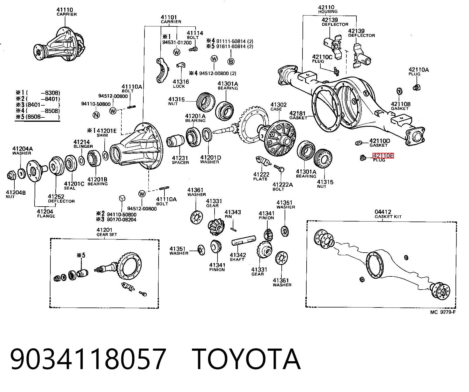 9034118057 Toyota Пробка піддона двигуна