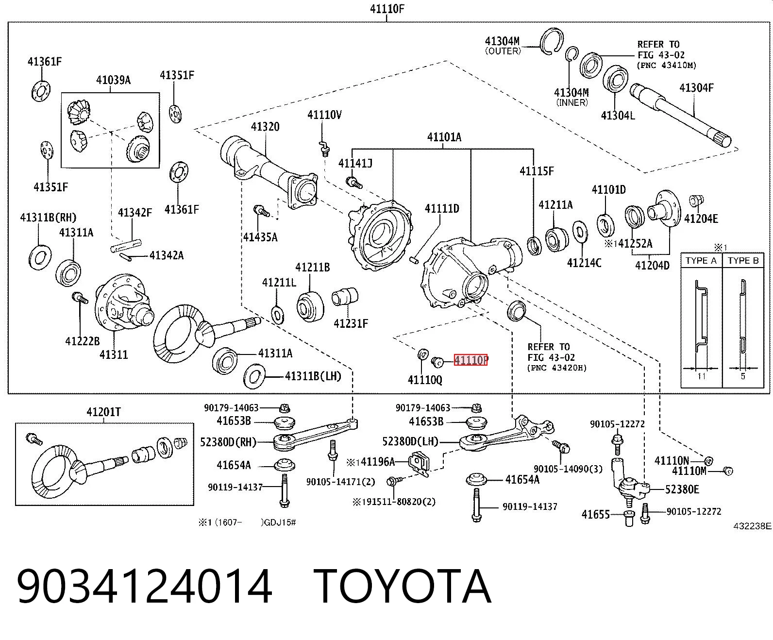9034124014 Toyota Пробка заливна заднього (переднього) моста