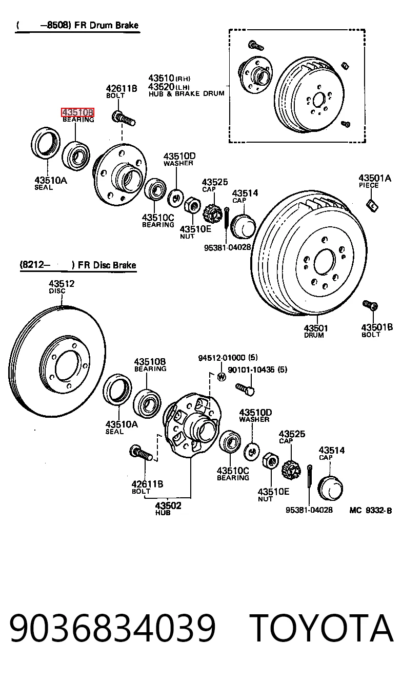 Купити MB633086 Chrysler Підшипник маточини передньої, внутрішній