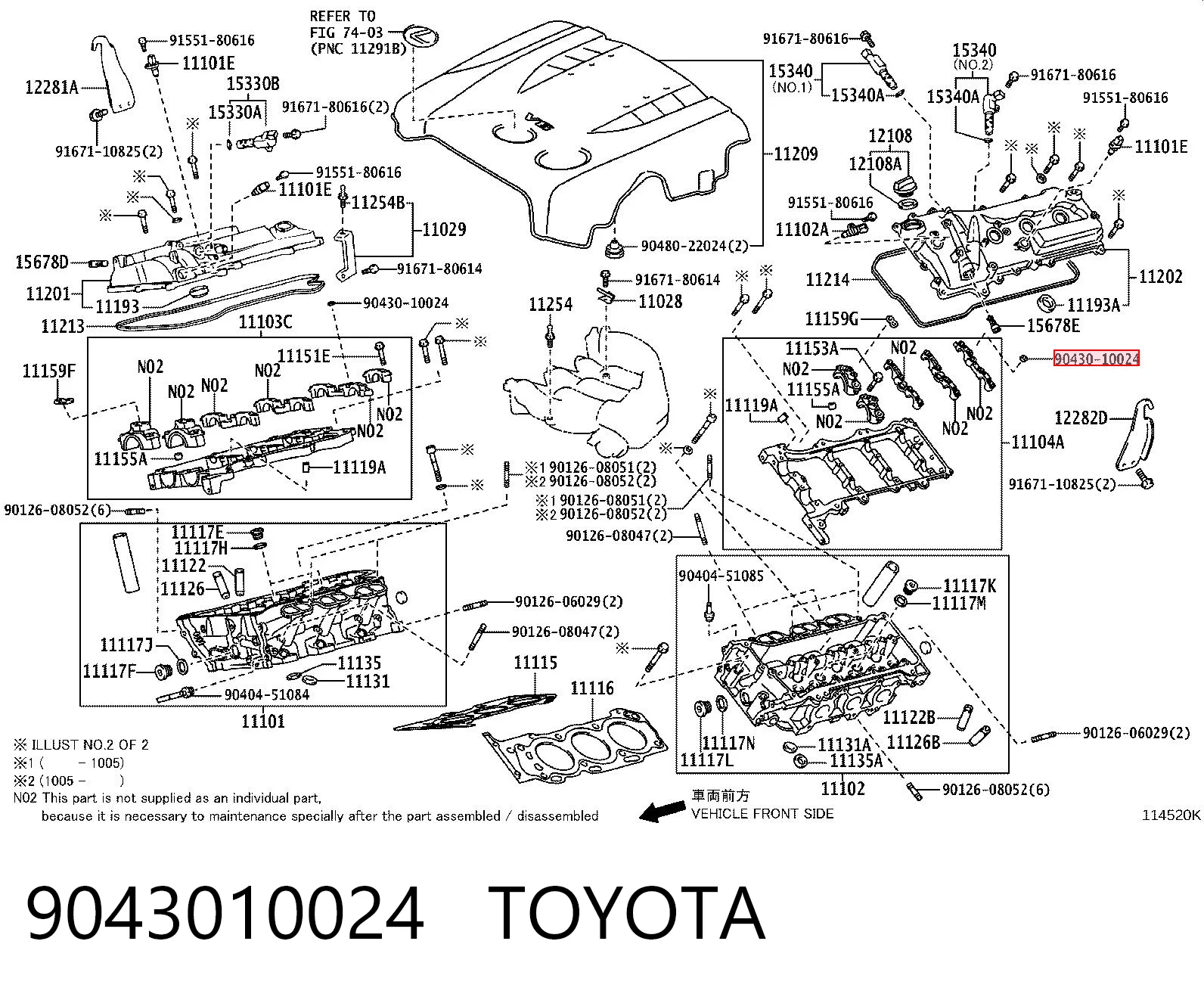 9043010024 Toyota Прокладка клапанної кришки двигуна, кільце