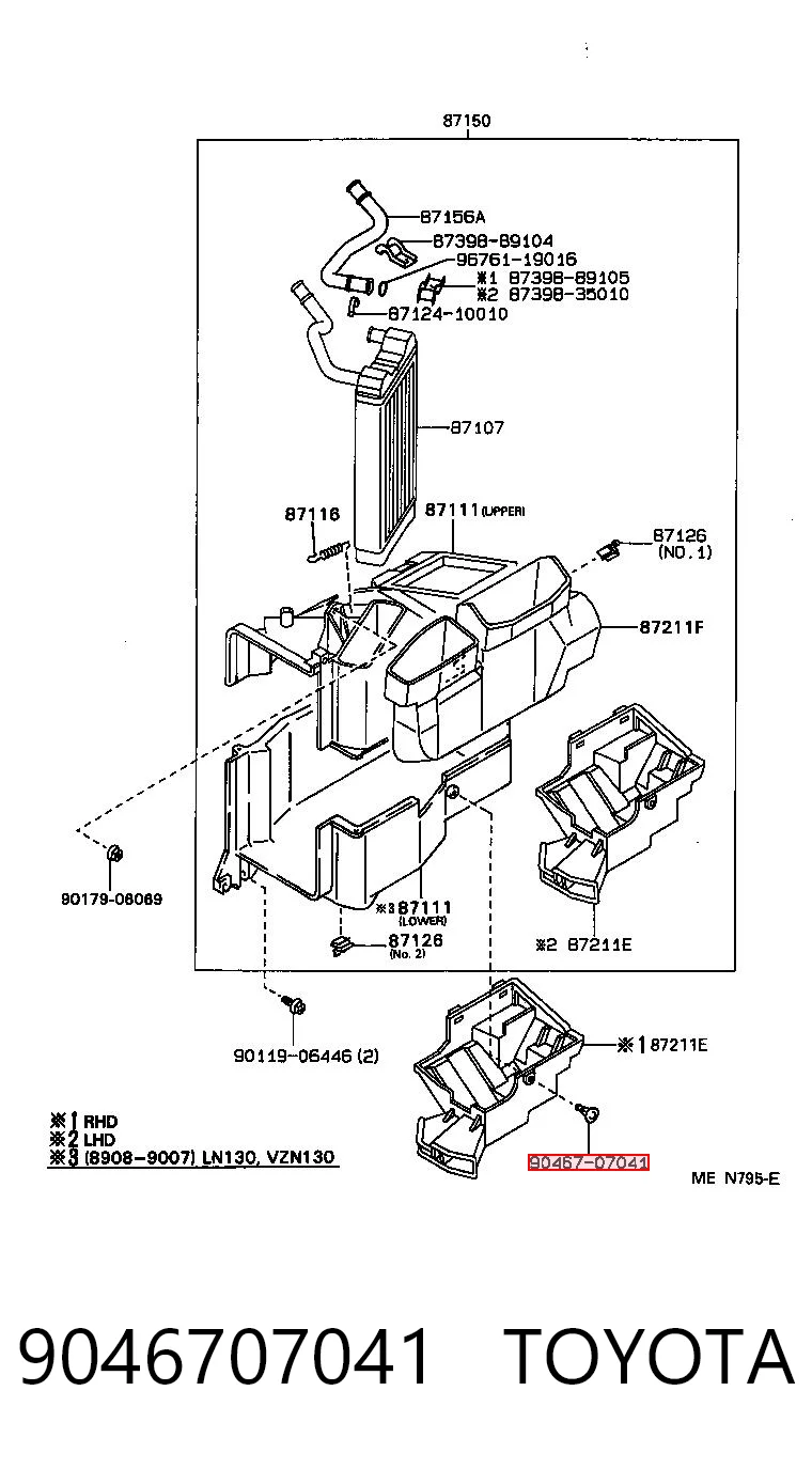 9046707041 Toyota Автомобільне скло
