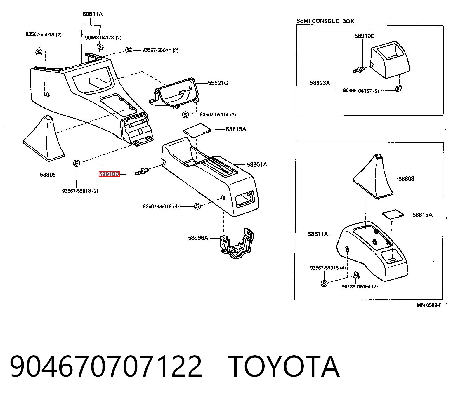 904670707122 Toyota Кліпса бампера переднього