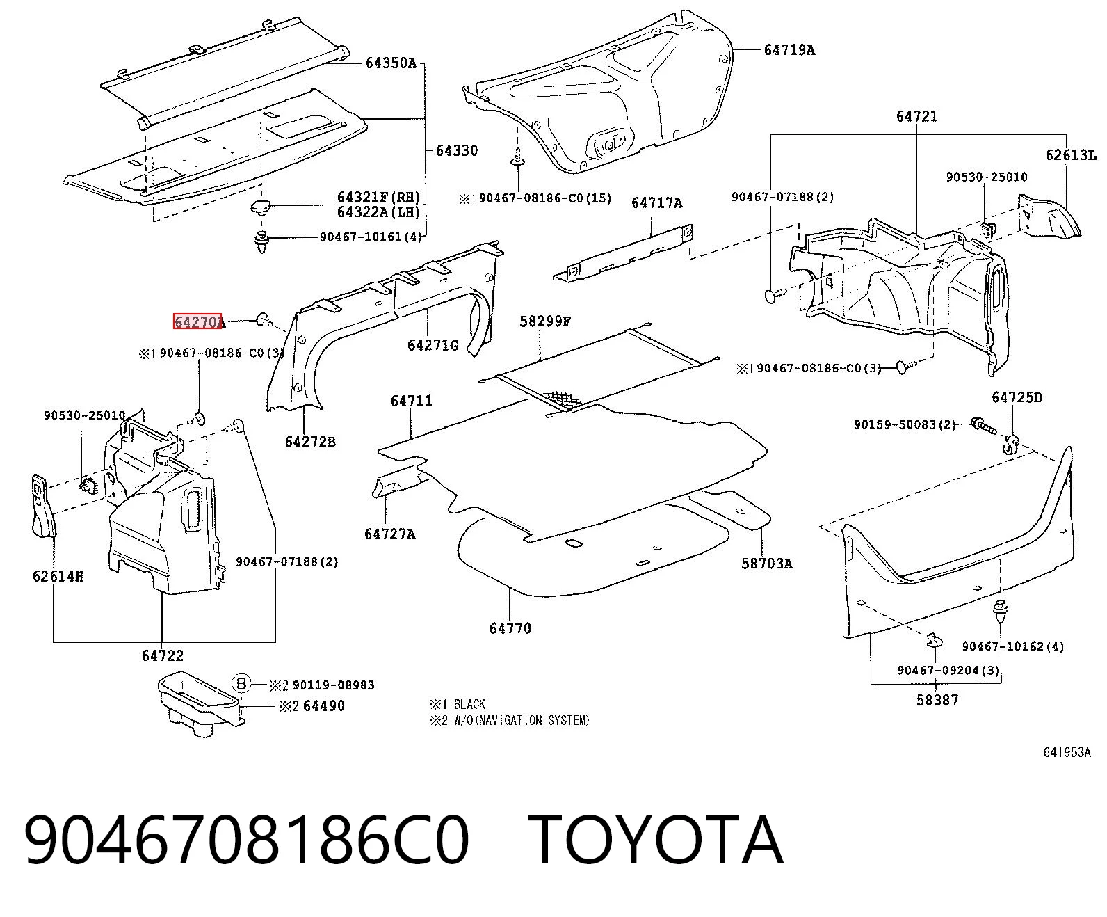9046708186C0 Toyota Пістон (кліп) кріплення підкрилки переднього крила
