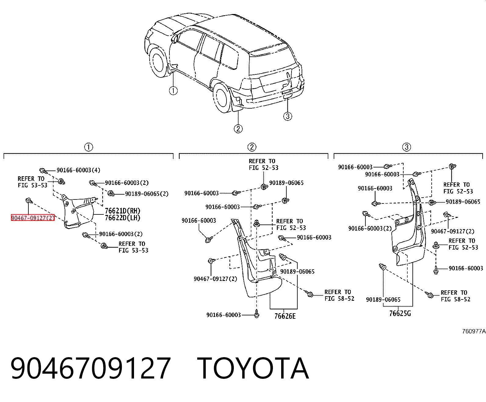 9046709127 Toyota Кліпса бампера переднього