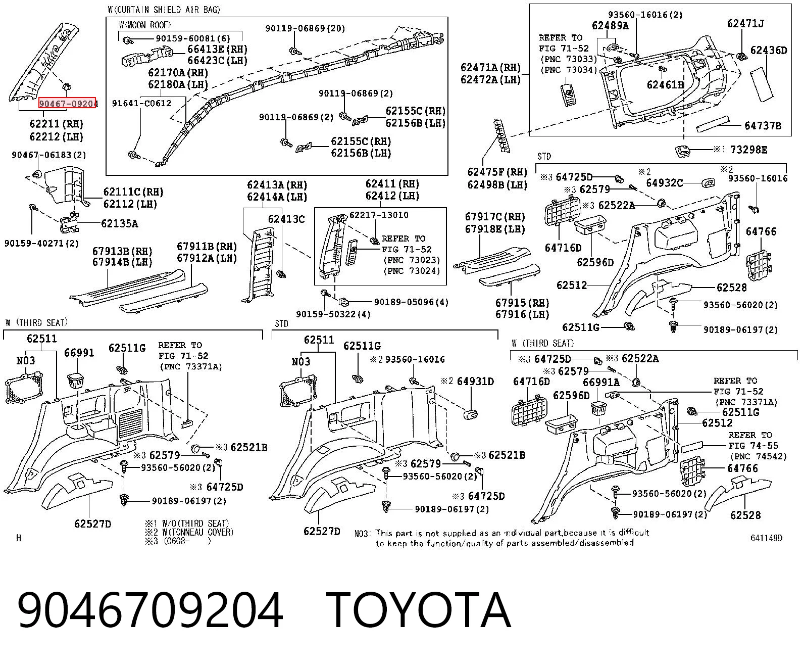 9046709204 Toyota Пістон (кліп) кріплення обшивки дверей