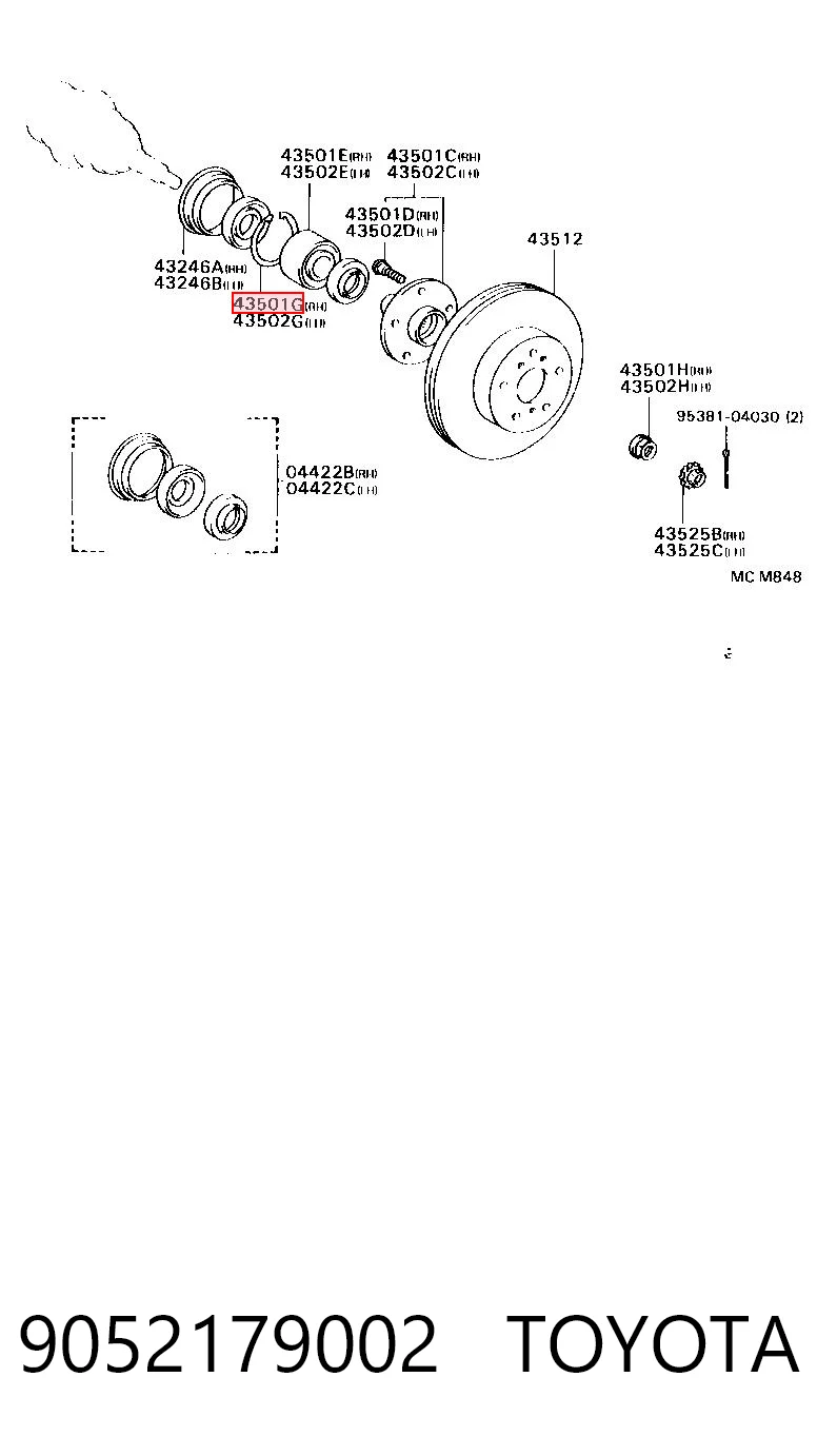 9052179002 Toyota Кільце стопорне підшипника передньої маточини