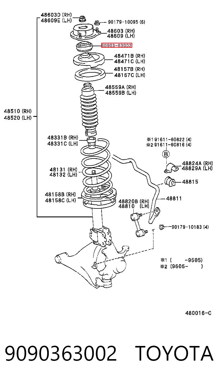 9090363002 Toyota Підшипник опори амортизатора