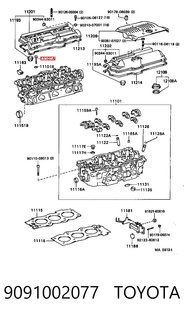 Болт кріплення головки блоку циліндрів на Toyota Camry III V10