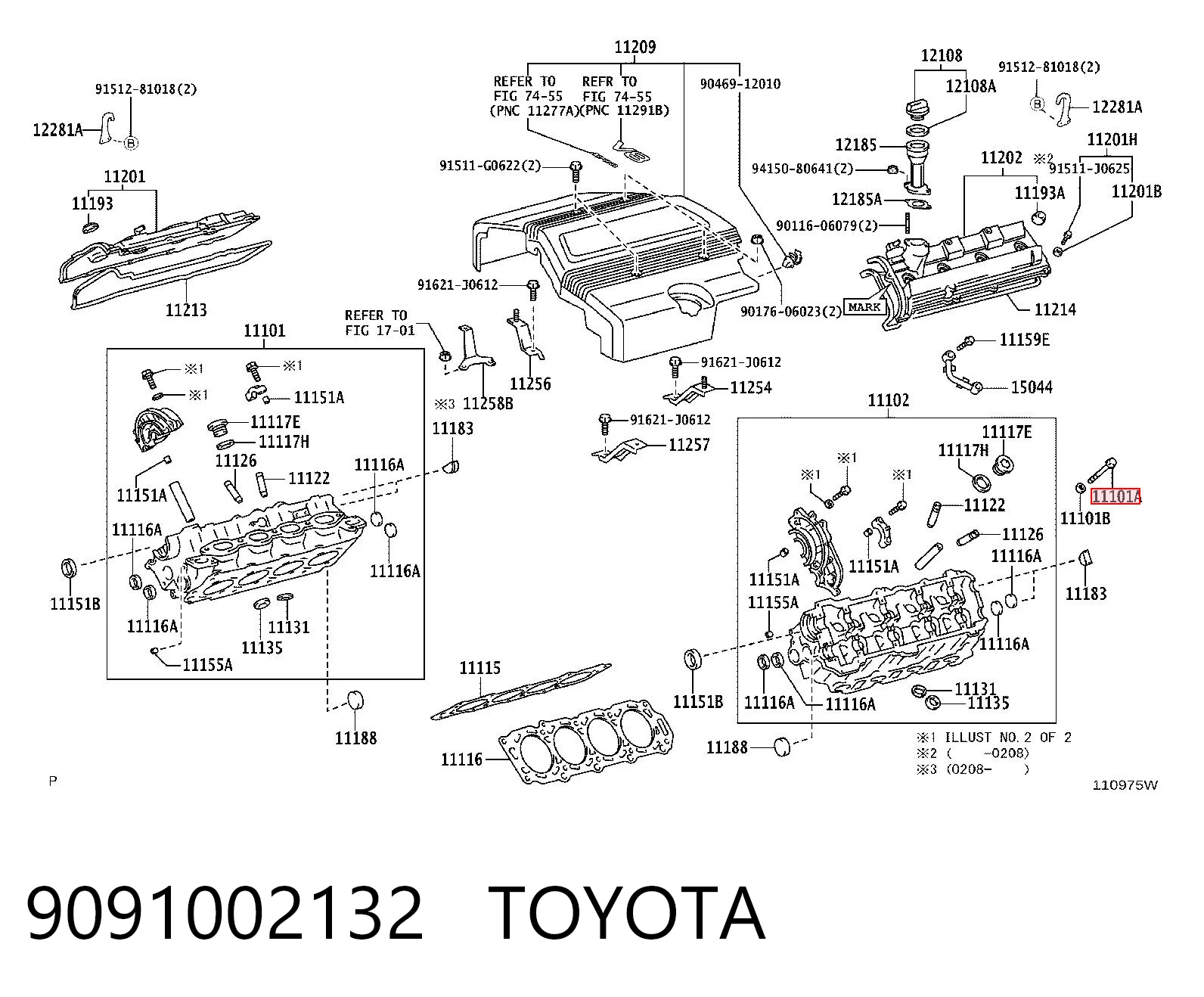 Болт кріплення головки блоку циліндрів на Toyota Tundra  K5, K6