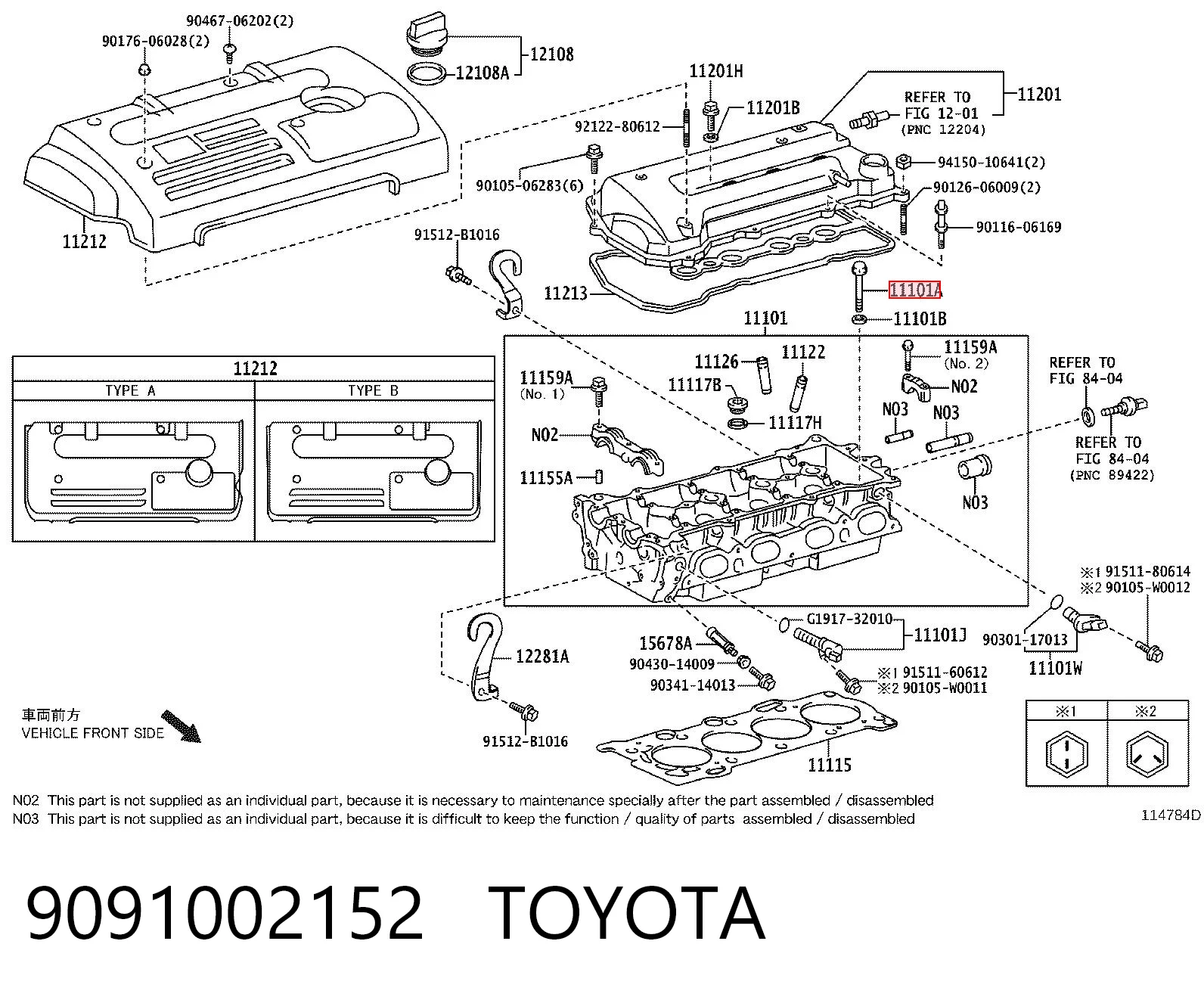 9091002152 Toyota Болт кріплення головки блоку циліндрів