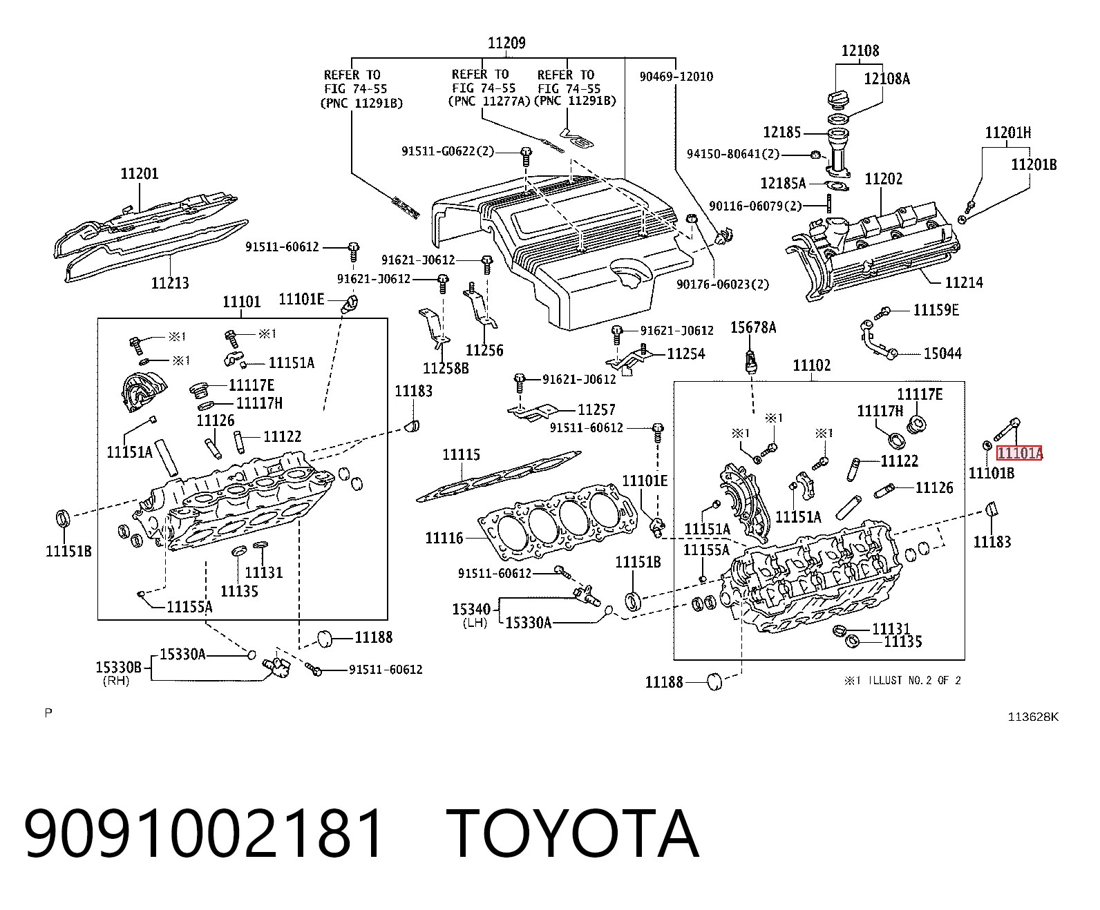 9091002181 Toyota Болт кріплення головки блоку циліндрів