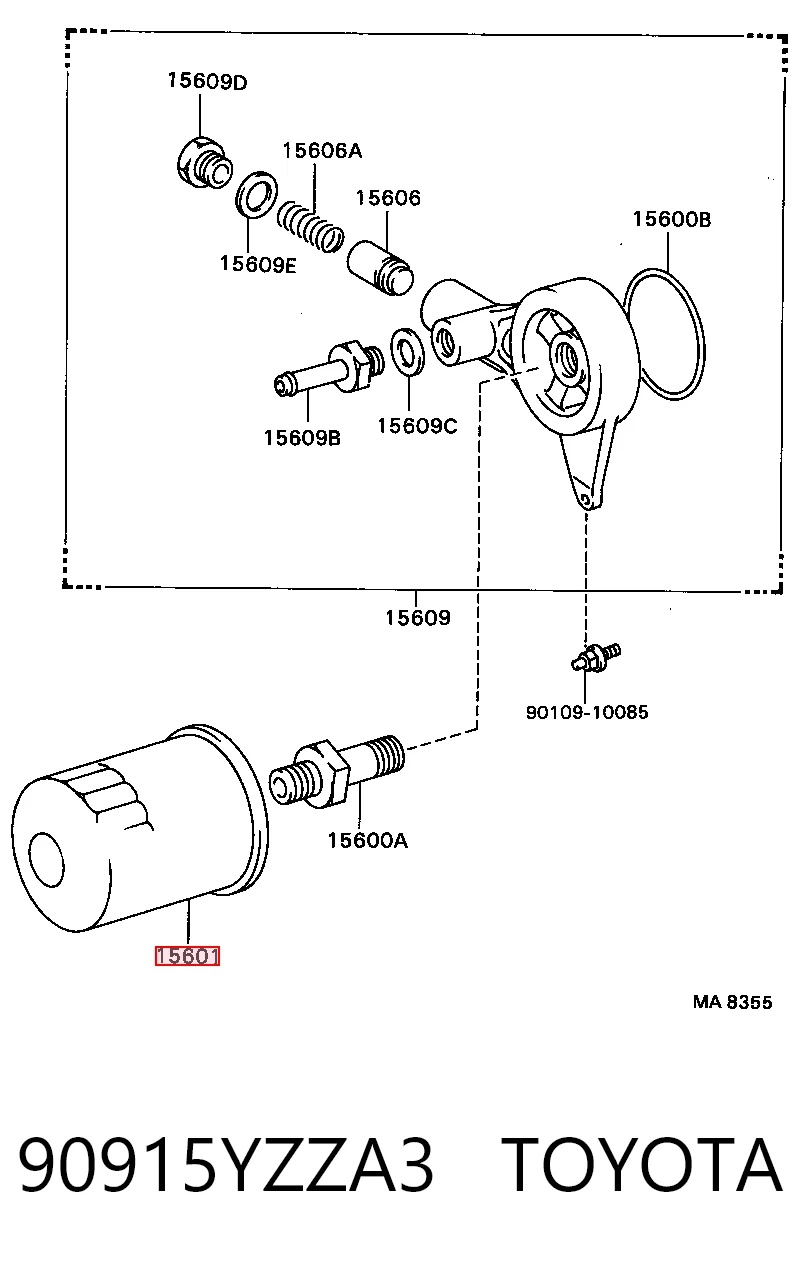 90915YZZA3 Toyota Фільтр масла