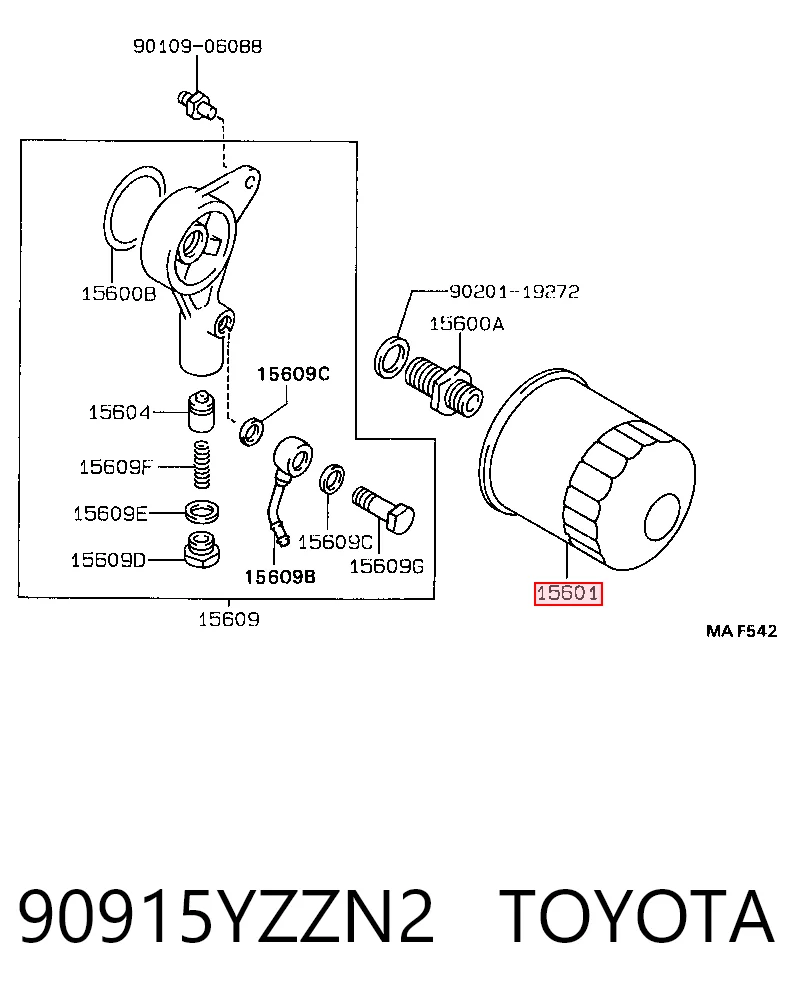 90915YZZN2 Toyota Фільтр масла