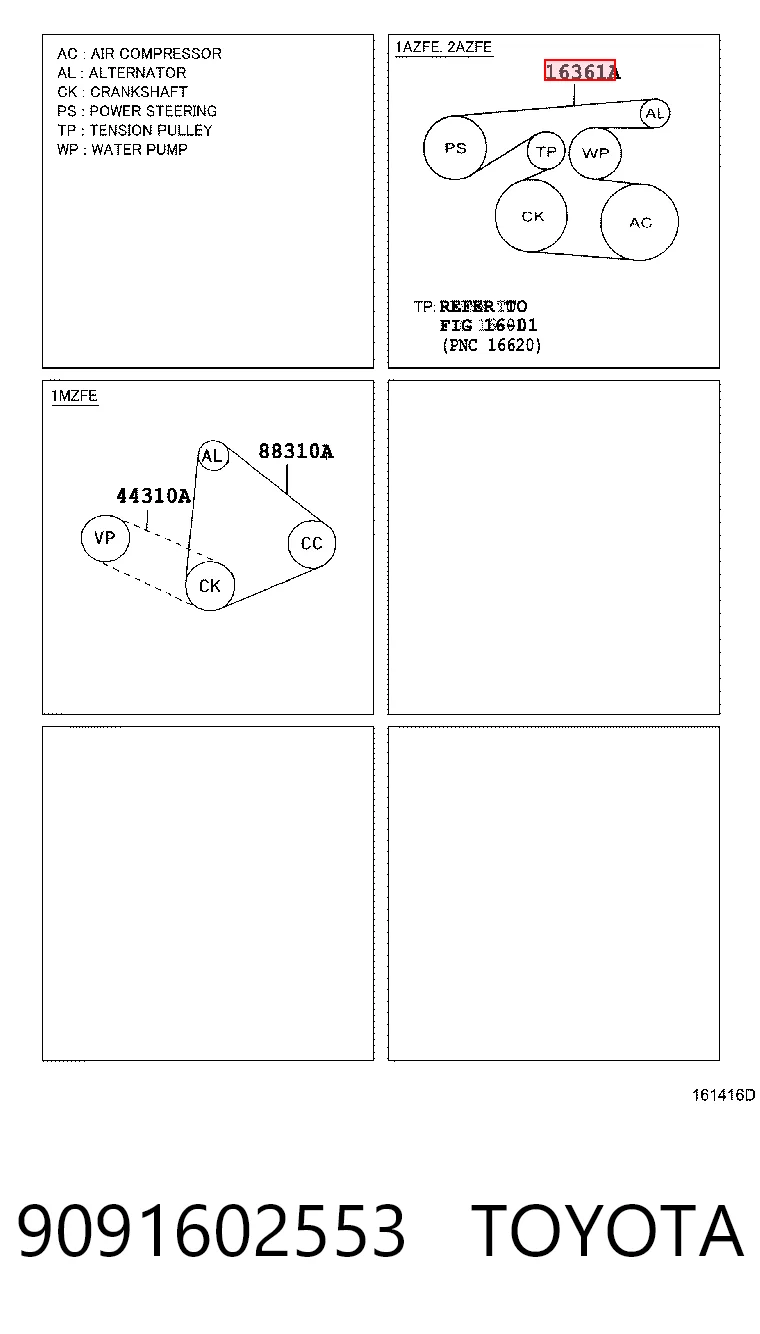 9091602553 Toyota Поліклиновий ремінь