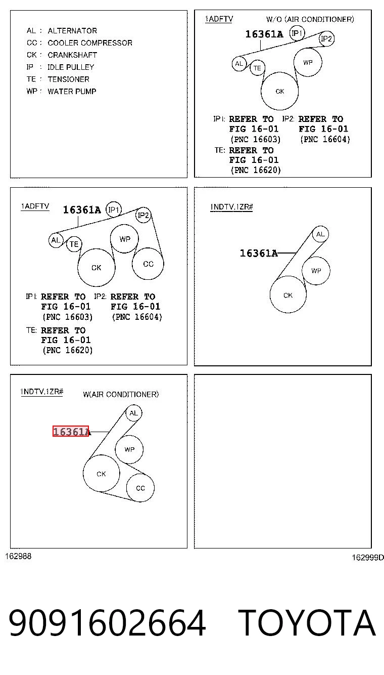 9091602664 Toyota Поліклиновий ремінь