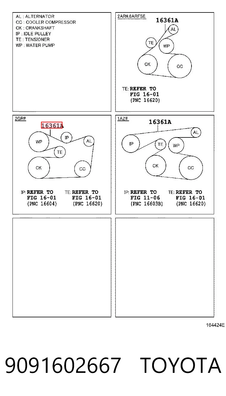 9091602667 Toyota Поліклиновий ремінь