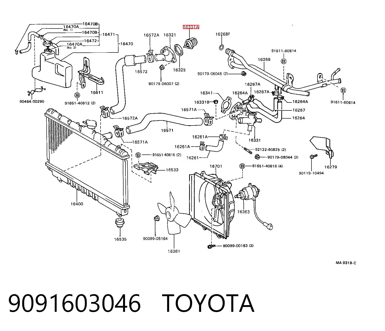 9091603046 Toyota Авто термостат