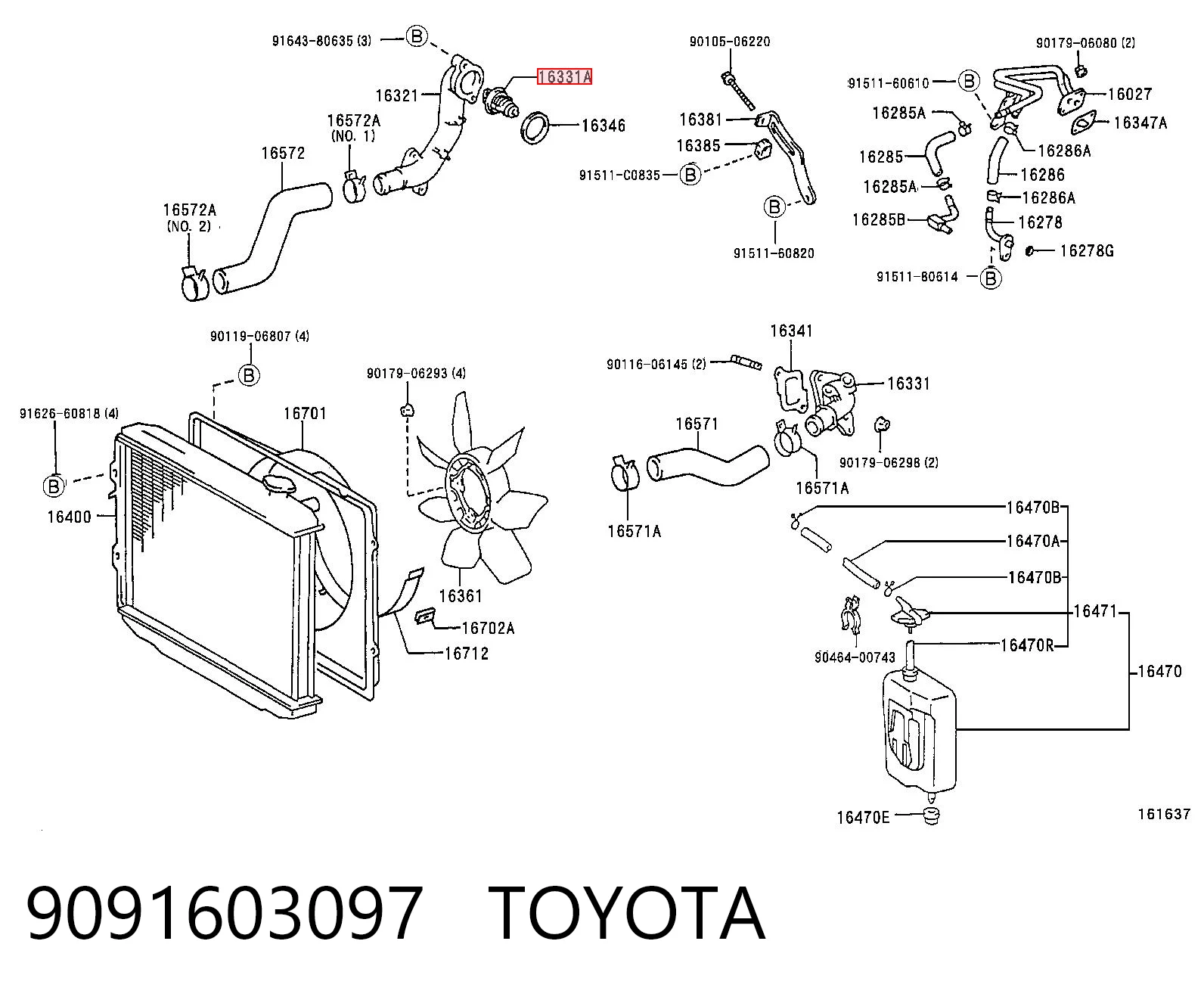 9091603097 Toyota Авто термостат