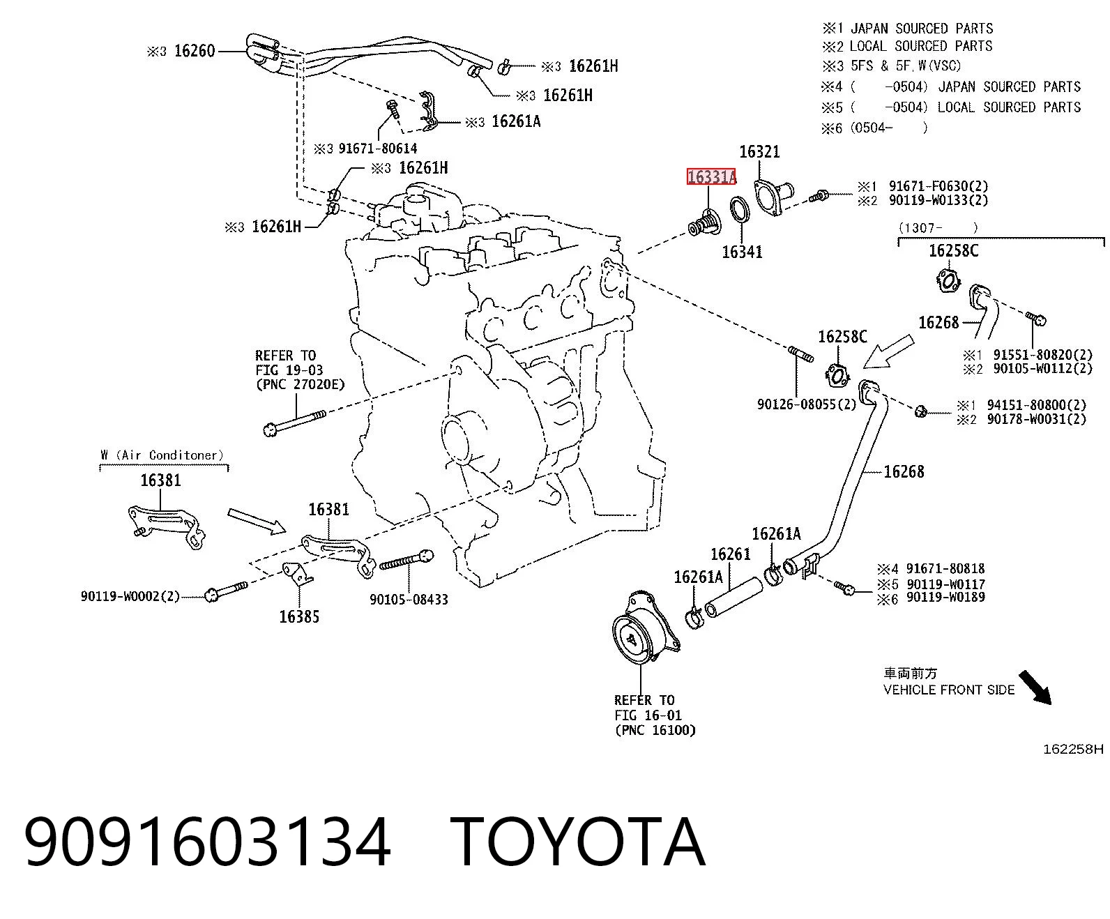 9091603134 Toyota Авто термостат