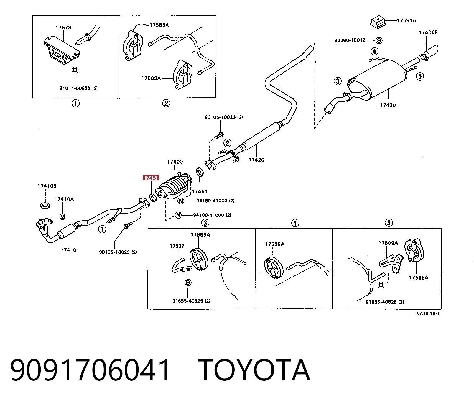 9091706041 Toyota Кільце глушника