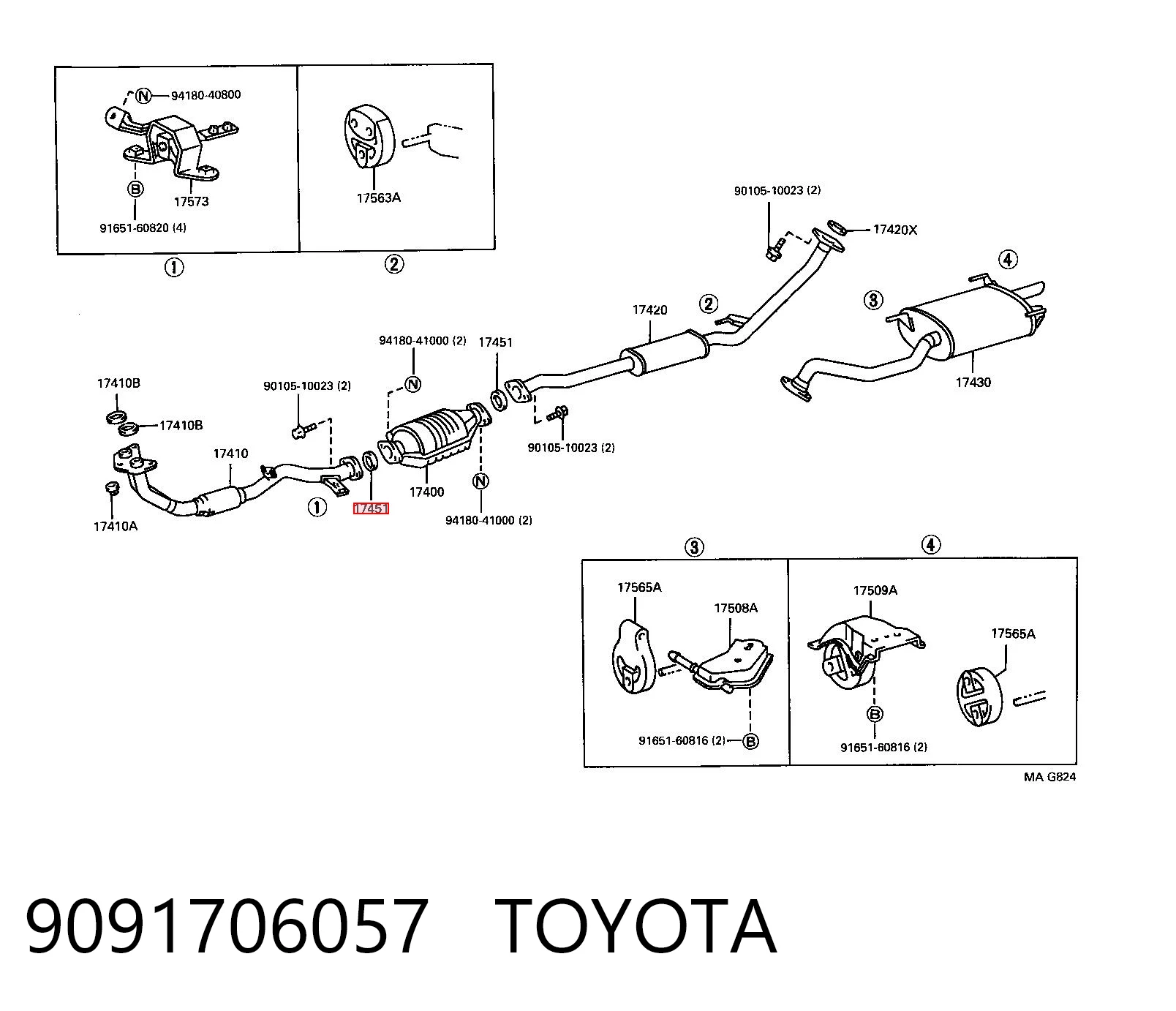 9091706057 Toyota Прокладка монтажна, глушника